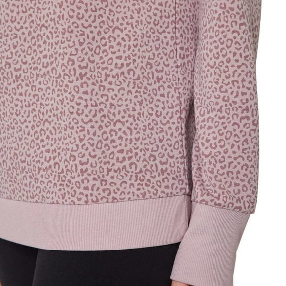 Mondetta Leopard Pullover Printed Sweatshirt Lightweight Top Lilac Pink SML NWT - Picture 4 of 16